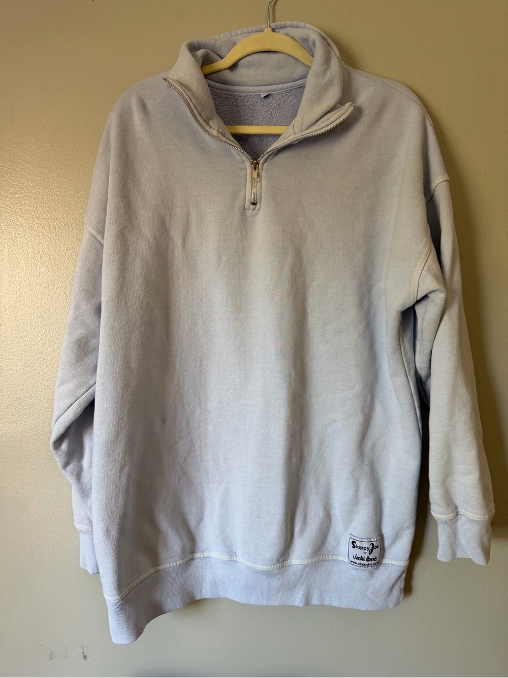 Quarter-Zip Sweatshirt Hoodie in Light Gray